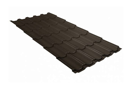 Металлочерепица Grand Line Kvinta Plus, 0,5 Velur X, RR 32 темно-коричневый
