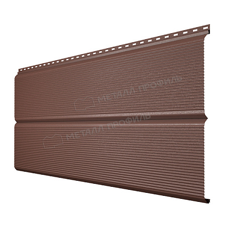 Металлический сайдинг Металл Профиль L брус XL Волна, 0.5 VikingMP E, RAL 8017 коричневый шоколад