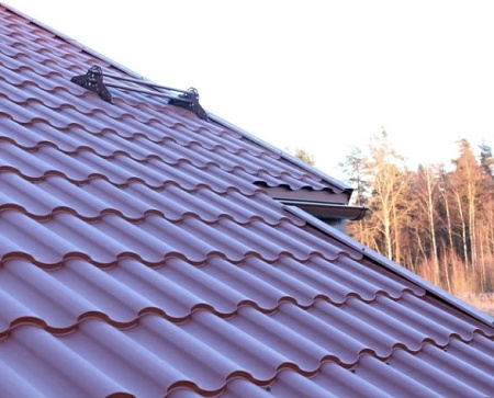 Металлочерепица Гранд Лайн / Grand Line, коллекция Kredo, 0,5 PurPro Matt Zn275, цвет RR 32 (темно-коричневый)