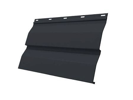 Металлический сайдинг Гранд Лайн / Grand Line профиль Корабельная доска, Satin 0.5, цвет Ral 7016 (антрацитово-серый)