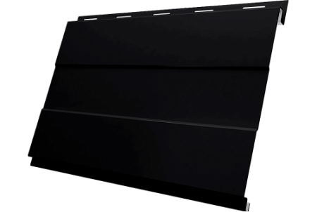 Металлический сайдинг Гранд Лайн / Grand Line профиль Вертикаль проф, Rooftop Бархат 0.5 с пленкой, RAL 9005 (черный)