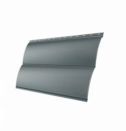 Металлический сайдинг Гранд Лайн / Grand Line профиль Блок-хаус new, Satin 0.5, цвет Ral 9006 (светлый алюминий)