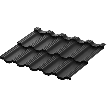 Металлочерепица модульная Aquasystem Гетеборг, Rooftop Бархат, 1205х765 мм, RAL 9005 черный