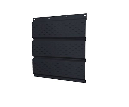 Софит металлический с полной перфорацией Grand Line / Гранд Лайн, Satin 0.5, цвет Ral 9005 (черный янтарь)