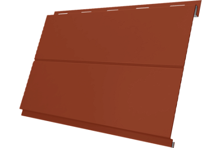 Металлический сайдинг Гранд Лайн / Grand Line профиль Вертикаль line, Drap ТХ 0.45 с пленкой, RAL 8004 (терракота)