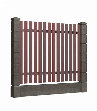 Заборные заполнения Модель 2 GRINDERDECO, ДПК, 3000х2600 мм, мербау