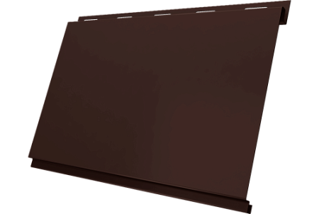 Металлический сайдинг Гранд Лайн / Grand Line профиль Вертикаль классик, Drap ТХ двухсторонний 0.45 с пленкой, RAL 8017 (шоколад)