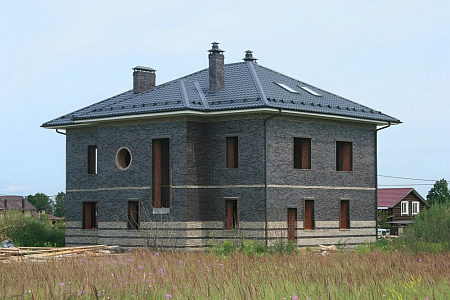 Металлочерепица Гранд Лайн / Grand Line, коллекция Kredo, 0,5 Satin Zn 140, цвет RAL 7004 (сигнально-серый)