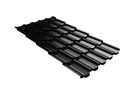 Волновой профиль Grand Line Kvinta plus 3D, 0,45 PE, Zn 100, RAL 9005 черный янтарь