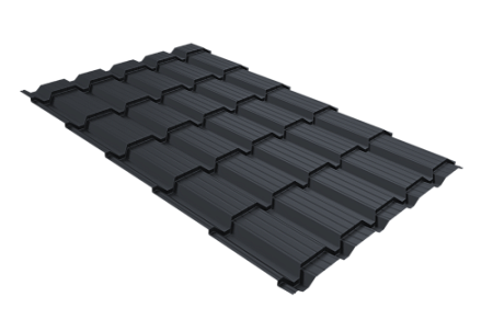 Волновой профиль Grand Line Quadro Profi, v01 0,5 PE, Zn 80-100, RAL 7024 мокрый асфальт