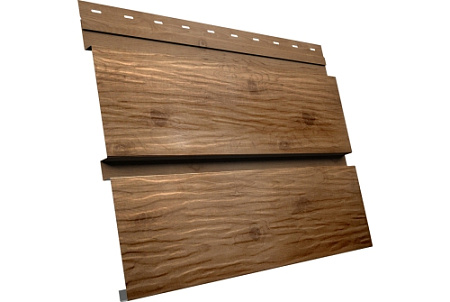 Металлический сайдинг Гранд Лайн / Grand Line профиль Квадро Брус 3D, Принт Премиум 0.45 с пленкой, Сосна Фреш