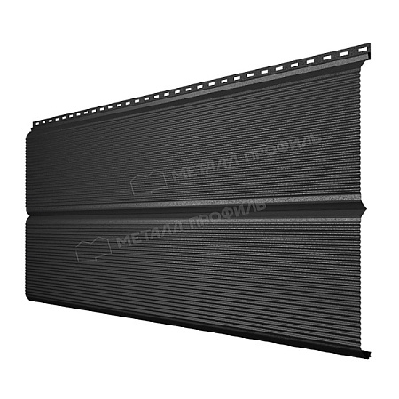 Металлический сайдинг Металл Профиль L брус XL Волна, 0.45 VikingMP, RAL 9005 черный темный