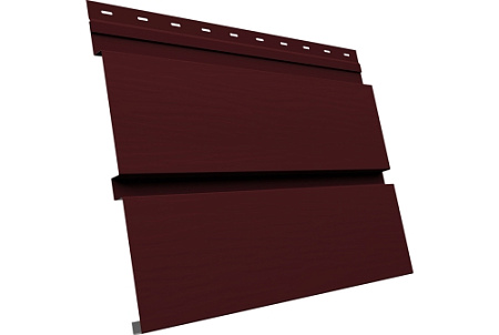 Металлический сайдинг Гранд Лайн / Grand Line профиль Квадро Брус 3D, Сатин матовый ТХ 0.5 с пленкой, RAL 3005 (красное вино)