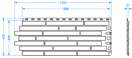 Фасадные панели Docke PREMIUM Klinker, 998х406 мм, монте