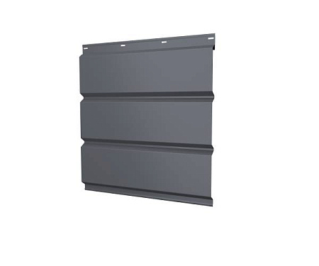 Софит металлический без перфорации Grand Line / Гранд Лайн, Satin 0.5, цвет Ral 9006 (светлый алюминий)