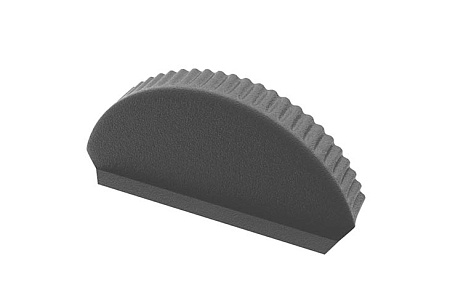Заглушка конька полукруглого торцевая Aquasystem 0.45 PE MATT, Zn 140, R90, RAL 9005 черный