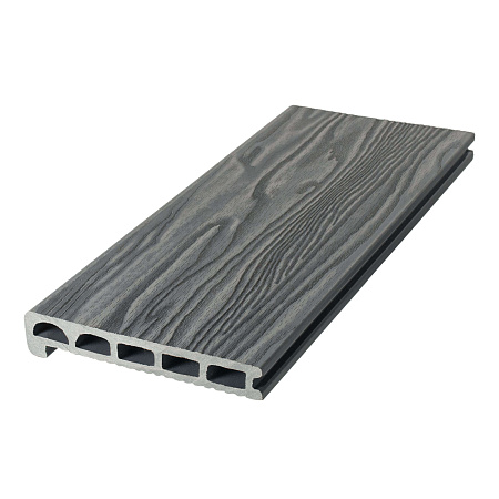 Финишная доска/ступень из ДПК TALVERWOOD 3D фактура дерева, 150х25х3000, серый
