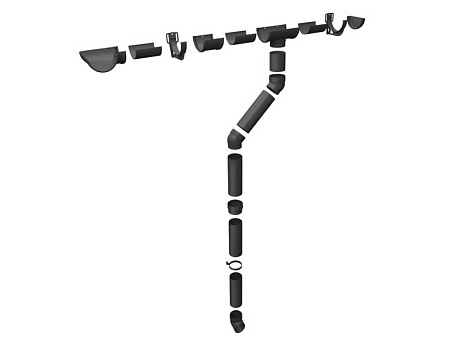 Хомут трубы Kliker ПВХ Grand Line Premium, RAL 7024 графит