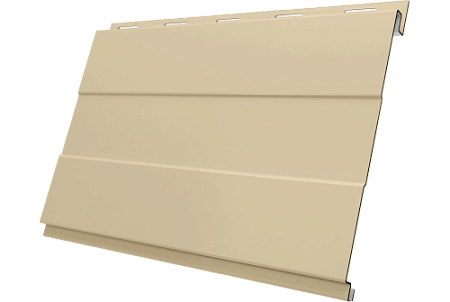 Металлический сайдинг Гранд Лайн / Grand Line профиль Вертикаль проф, Сатин 0.5 с пленкой, RAL 1015 светлая слоновая кость