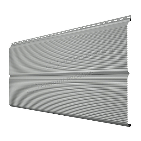 Металлический сайдинг Металл Профиль L брус XL Волна, 0.45 PE, RAL 9006 белый алюминий