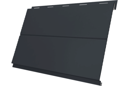 Металлический сайдинг Гранд Лайн / Grand Line профиль Вертикаль line, PE 0.45 с пленкой RAL 7024 (мокрый асфальт)