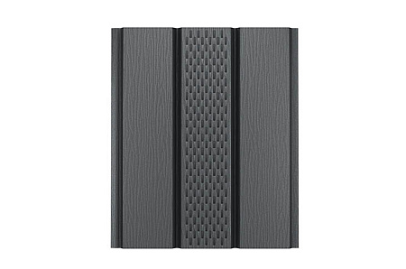 Софит с центральной перфорацией AQUASYSTEM, Rooftop Шелк, 2400х303 мм, RAL 7024 графит