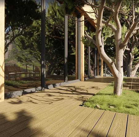 Террасная доска CM Decking Urban, 3000x150x24 мм, орех (Медовый Клен)