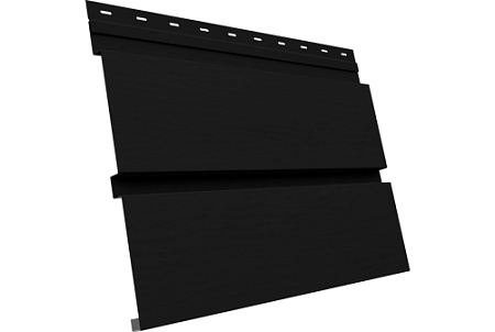 Металлический сайдинг Гранд Лайн / Grand Line профиль Квадро Брус 3D, Drap ТХ 0.45 с пленкой, RAL 9005 (черный)