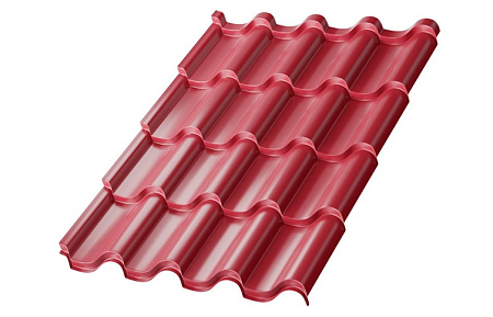 Металлочерепица Металл Профиль Монтерроса, NormanMP 0.5, красное вино RAL3005