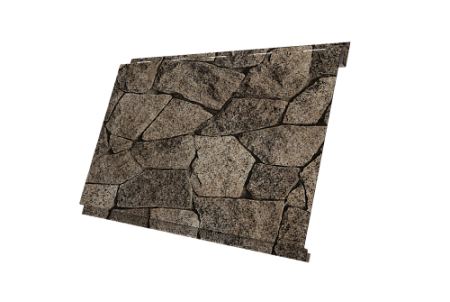 Металлический сайдинг Гранд Лайн / Grand Line профиль Вертикаль классик, Принт Элит 0.45 с пленкой, Королевский камень TwinColor