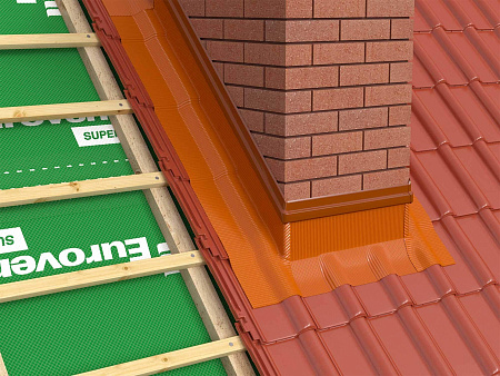 Гофрированная лента примыкания Eurovent Flex Standard ALU, 5 м, RAL 8004 кирпичный