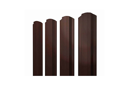 Штакетник металлический Grand Line, прямоугольный фигурный, Velur X 0.5, RAL 8017 шоколад Штакетник металлический Grand Line, прямоугольный фигурный, Velur X 0.5, RAL 8017 шоколад