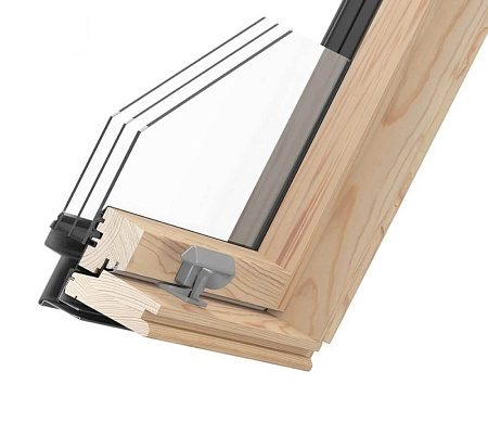 Деревянное двухкамерное мансардное окно триплекс  Dakea ULTIMA KEV B1800 P8A, 94x140