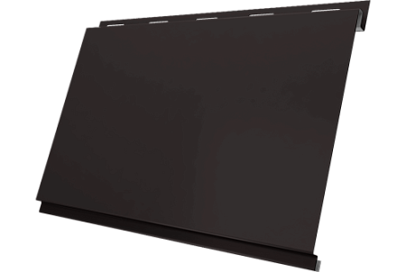 Металлический сайдинг Гранд Лайн / Grand Line профиль Вертикаль классик, Сатин 0.5 с пленкой, RR 32 (темно-коричневый)