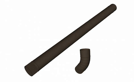 Труба D150 мм, длина 1250 мм + отлив 0.8 мм, Zn + порошк.покраска, цвет RR 32 (темно-коричневый)