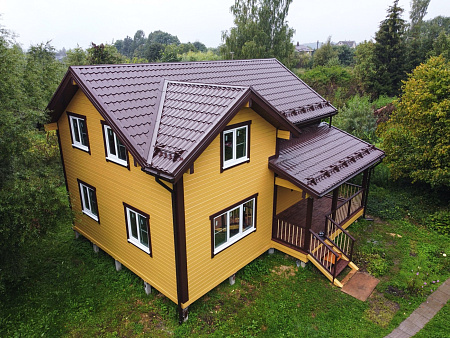 Металлочерепица Гранд Лайн / Grand Line, коллекция Классик, 0.5 Satin Zn 140, цвет RAL 8017 (шоколад)
