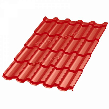 Металлочерепица Металл Профиль Трамонтана, NormanMP 0.5, красный насыщенный RAL3020