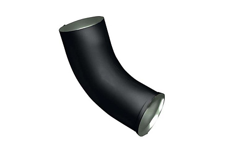 Колено стока D125/90 Grand Line PE Matt, RAL 9005 черный