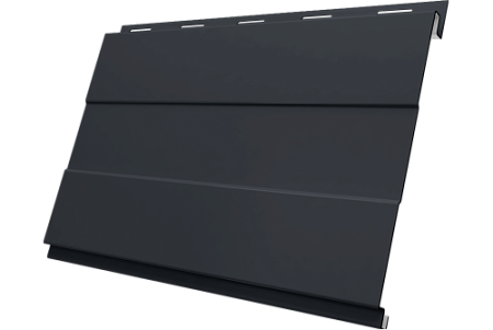 Металлический сайдинг Гранд Лайн / Grand Line профиль Вертикаль проф, PE 0.5 с пленкой RAL 7024 (мокрый асфальт)