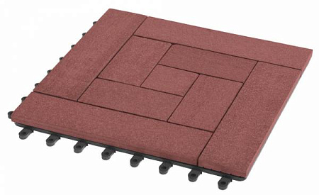 Садовый паркет Люкс 10 GRINDERDECO ДПК, 300x300 мм, мербау, упаковка 10 шт.