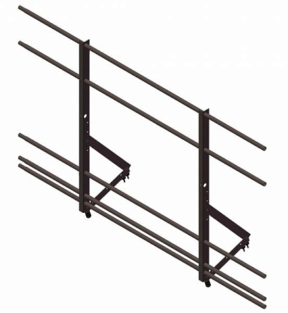 Ограждение кровли со снегозадержателем Optima Grand Line (Гранд Лайн) 1,2х2м, цвет RAL 8017 (коричневый)