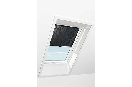 Штора рулонная дневного света Roto ZRS M, 65x118, круги черный