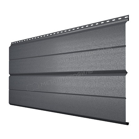 Металлический сайдинг Металл Профиль L брус XL Накатка, 0.5 VikingMP E, RAL 7024 серый графит