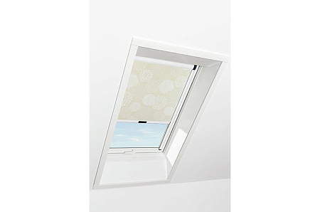 Штора рулонная затемняющая Roto ZRV M, 134x140, цветы бежевый