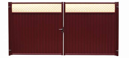 Модульное ограждение Гранд Лайн / Grand Line Estet Plus, Pe, высота 2,4 м, стойка 2,5 м, цвет RAL 3005 (вишня)