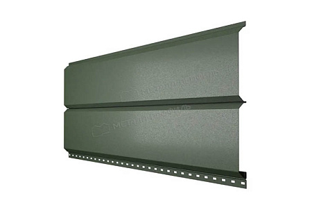 Металлический сайдинг Металл Профиль L брус XL Гладкий, 0.5 VikingMP E, RAL 6007 бутылочно-зеленый