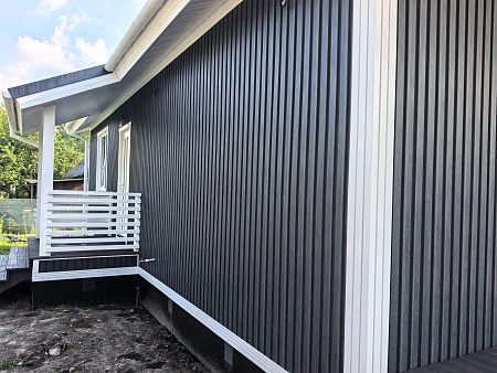 Сайдинг Timberblock Ю-Пласт, рейка фасадная, орех темный, 3000х275 Сайдинг Timberblock Ю-Пласт, рейка фасадная, орех темный, 3000х275