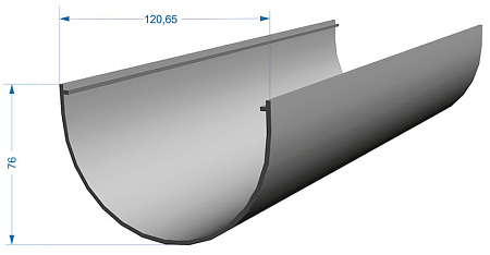 Желоб водосточный 3000 мм, D120 мм Деке Премиум / Docke Premium, цвет каштан (Ral 8017)