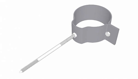 Охват гибкий со шпилькой саморезом D120 мм, Zn + порошк.покраска, цвет RAL 7004 (сигнально-серый)