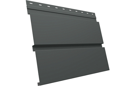 Металлический сайдинг Гранд Лайн / Grand Line профиль Квадро Брус, PE 0.45 с пленкой, RAL 7005 (мышино-серый)